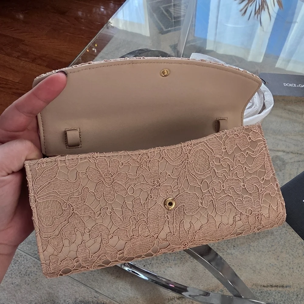 Dolce & Gabbana Pink Lace Crossbody Bag